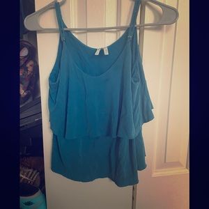 Blue spaghetti strap crop top